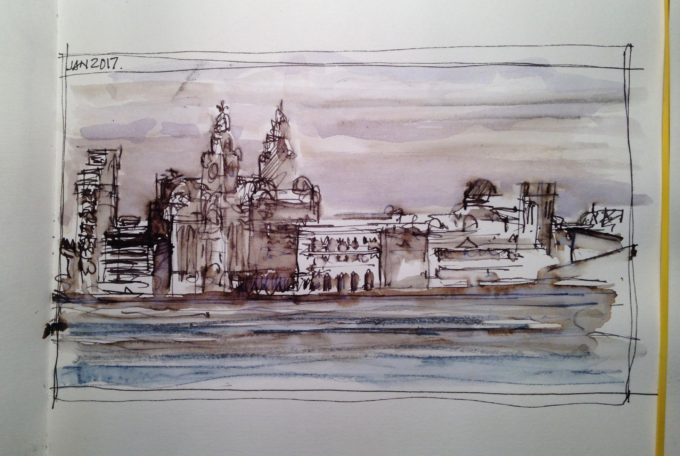 looking across to the Liverpool Waterfront