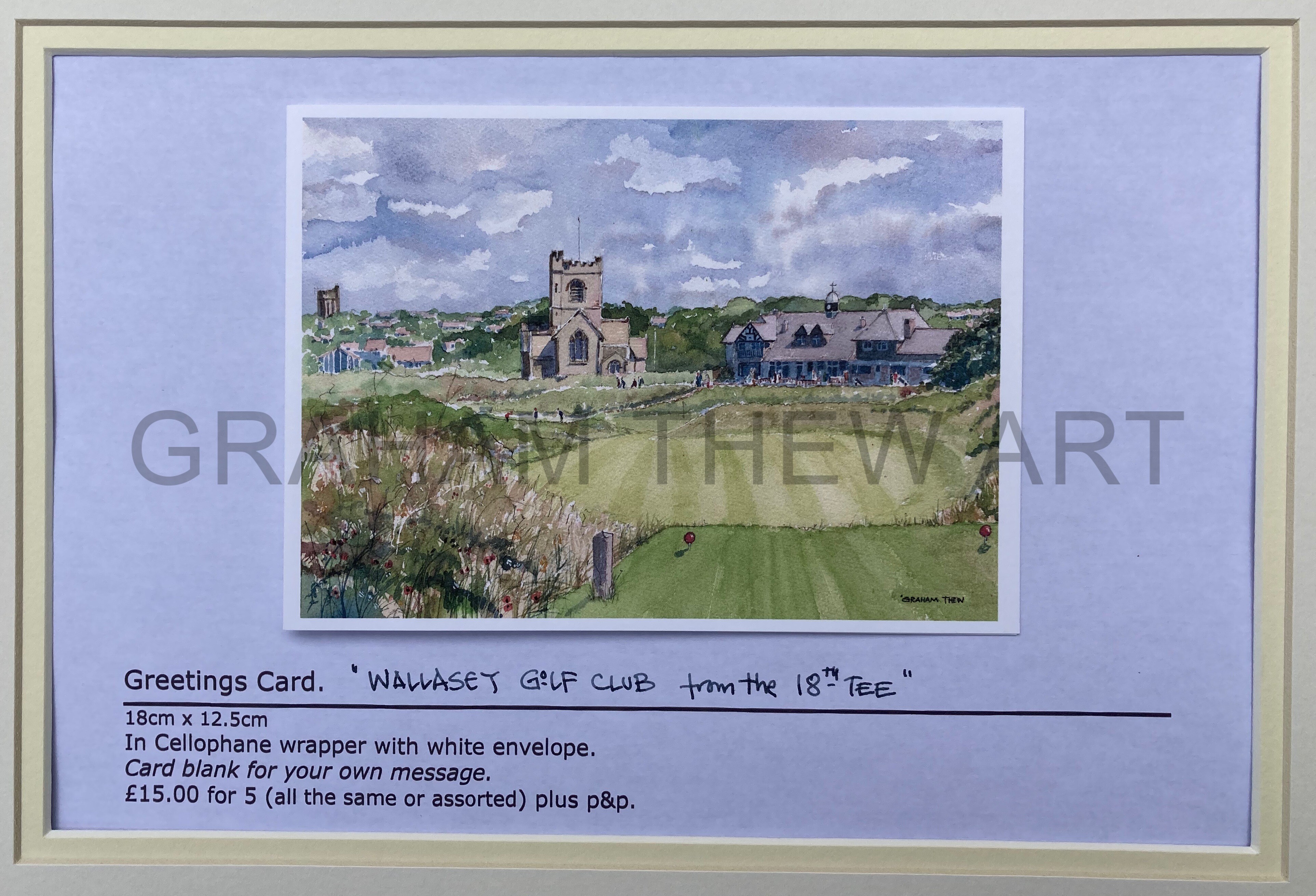 Greetings Card: Wallasey Golf club, the view from the 18th tee
